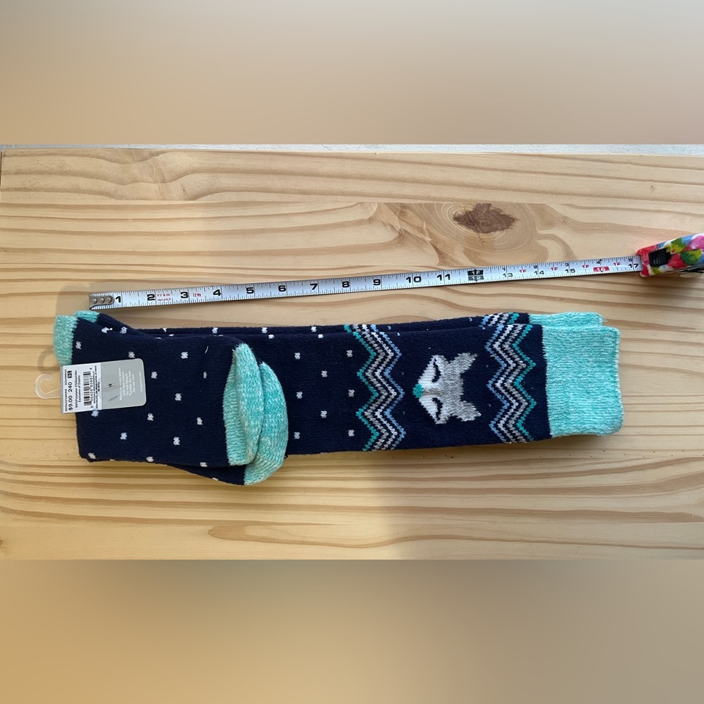 Navy and Teal Fox Pattern Socks